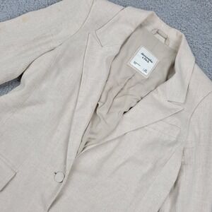 Abercrombie‎ & Fitch Womens Beige Linen Blend Blazer Jacket - XS Extra Small